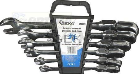 Geko Komplet kluczy łamanych z grzechotką 6el. 8-19mm G10339