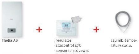 Saunier Duval Thelia Condens AS 25 + sensor automatyki pogodowej + regulator EXACONTROL E7C + czujnik NTC temperatury zasobnika [10019420]