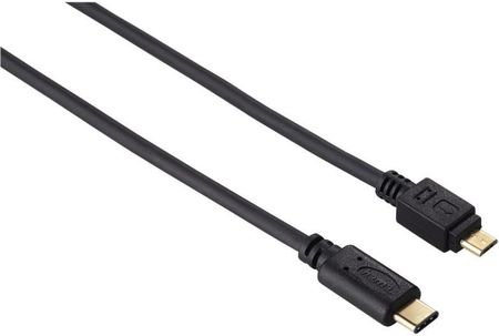 Hama Kabel USB - C na microUSB 0.75m Czarny (135713)