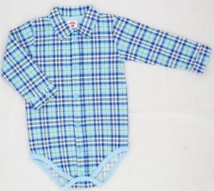0304 74 Koszula Body niebieska kratka roz. 74 Ceny i Elegancka koszula body dla chłopca roz 74 w Koszulki