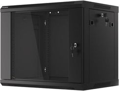 Lanberg Szafa instalacyjna wisząca 19'' 9U 600x450mm Czarna Drzwi Szklane (WF01-6409-10B)