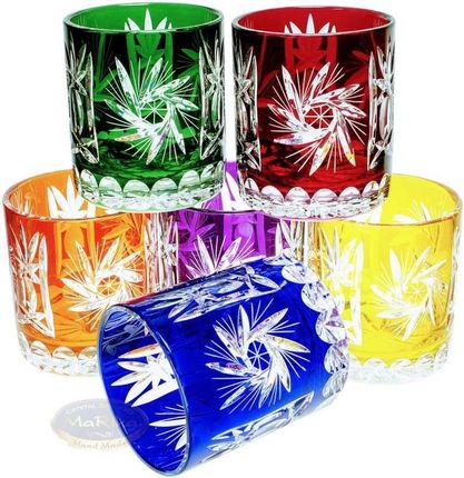 Marika Kolorowe kryształowe szklanki do whisky 280ml 389