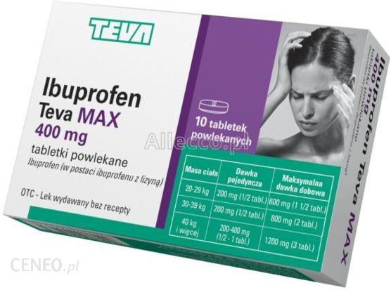 Ibuprofen Teva Max 400mg 10 ceny na Ceneo.pl