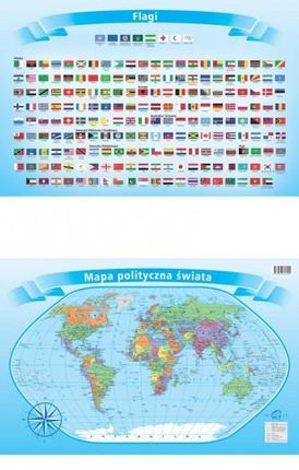 Podkład dwustronny z mapą - świat polityczny