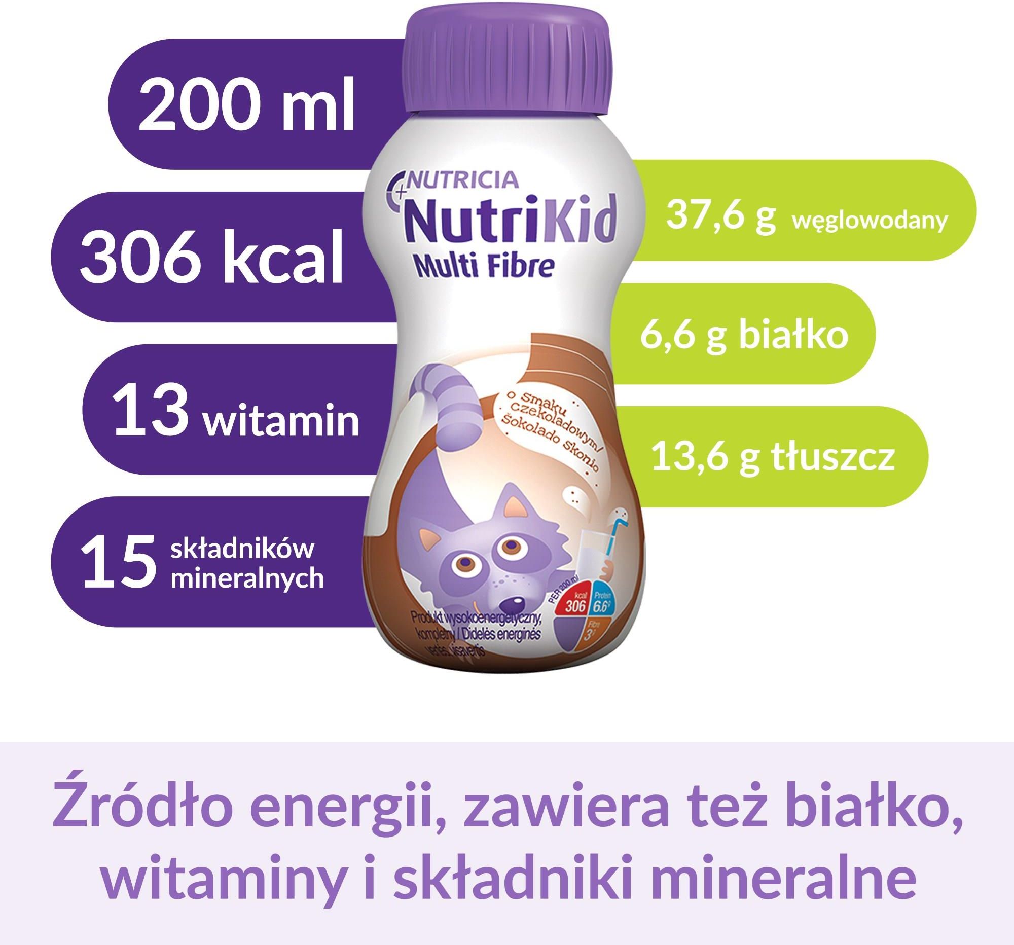 Nutricia Nutrikid Multi Fibre Czekoladowy 200Ml - zdjęcie 3 Nutricia Nutrikid Multi Fibre Czekoladowy 200Ml