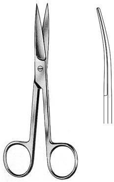 TZMO Nożyczki chirurgiczne odgięte O/O 18,5cm