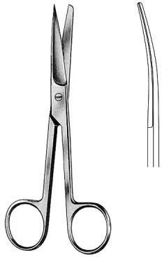 TZMO Nożyczki chirurgiczne odgięte O/T 16,5cm