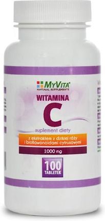 MyVita Witamina C 1000mg z ekstraktem z dzikiej róży i bioflawonoidami cytrusowymi 100tab.