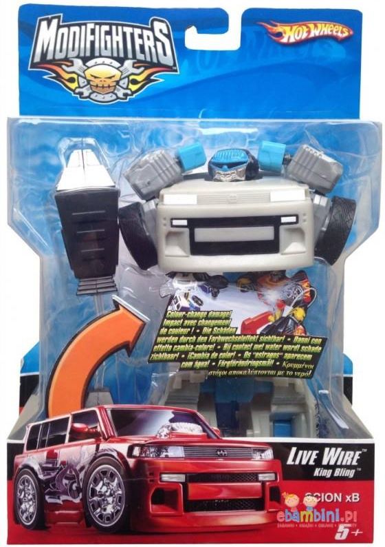 Mattel Hot Wheels Modifighters Live Wire Pojazd Transformers 2W1