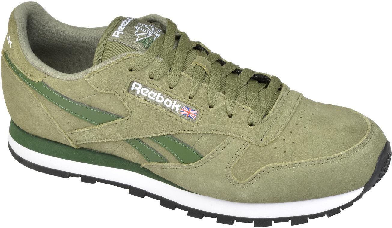 reebok classic suede trainers in green v67590