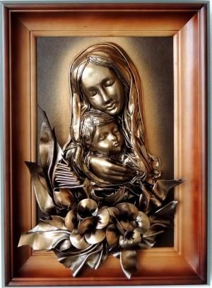 Matka Boska z Jezusem, kwiaty k5s-2