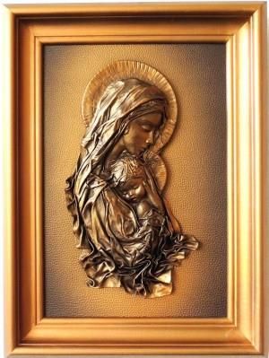 Piękny obraz z Matką Bożą w złotej oprawie - s3-5