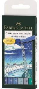 Faber Castell Zestaw Flamastrów Artystyczny Pitt Artist Shades Of Blue 6 Kolorów