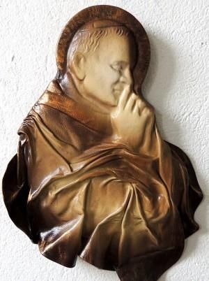 Artdeco Święty Papież Jan Paweł II - Płaskorzeźba w skórze na prezent - PN-4