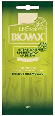 Biovax Bambus i olej awokado do włosów cienkich i łamliwych - maska 20 ml