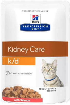 Hill'S Prescription Diet K/D Feline Saszetki Z Łososiem 12X85G 