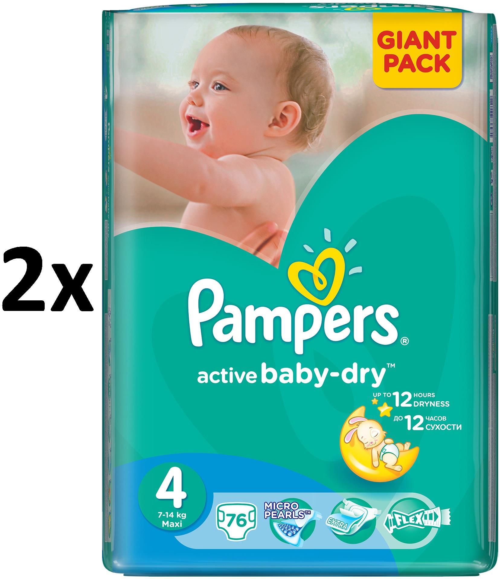 Pampers Active Baby-Dry 4 Maxi (7-14kg) 164 Szt. - Pieluszki ...