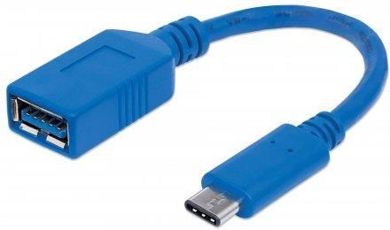 Manhattan Kabel USB 3.1 Gen1 typ-C / typ-A M/Ż 15cm niebieski (353540)