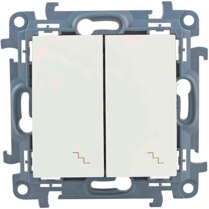 Kontakt-Simon 10 Łącznik schodowy podwójny (moduł) 10AX 250V zaciski śrubowe biały CW620111