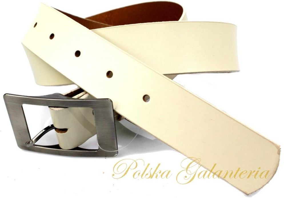 Pasek Damski Skórzany Gładki Complex Pl 40 Mm Kremowy Ceny I Opinie