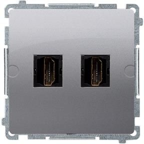 Kontakt Simon Gniazdo HDMI podwójne (moduł) srebrny mat Basic BMGHDMI2.01/43