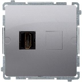 Kontakt Simon Gniazdo HDMI pojedyncze (moduł) srebrny mat Basic BMGHDMI.01/43