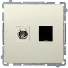 Zdjęcie Kontakt Simon Gniazdo antenowe typu F + RJ45 kat.6 (moduł) beż Basic BMAFRJ45.01/12 - Będzin