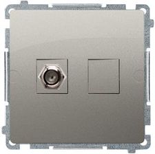 Zdjęcie Kontakt Simon Gniazdo antenowe typu F pojedyncze  (moduł) satynowy Basic BMAF1.01/29 - Nekla