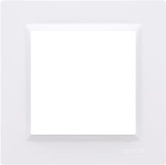 Kontakt Simon Ramka 1-krotna uniwersalna poziom i pion biała 10 CR1/11