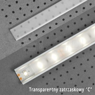 Topmet Klosz Zatrzaskowy "C" Transparentny Do Profili Aluminiowych Led - 1Mb 76320000