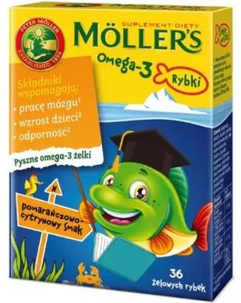 Moller's Omega-3 Rybki pomarańczowo-cytrynowe 36 szt.