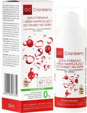 Krem Nova Kosmetyki nawilżający Lekka Formuła Go Cranberry na dzień 50ml