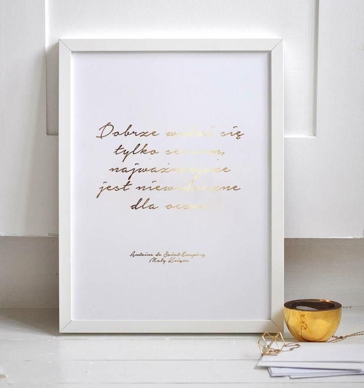 Cytat Mały Książe Złota Typografia Ceneopl
