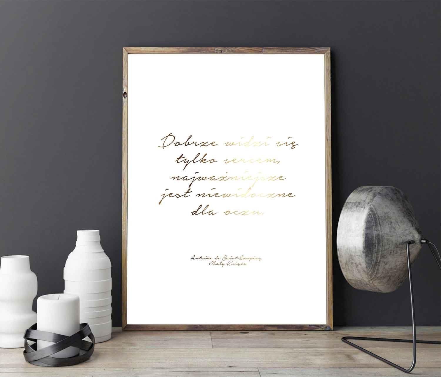 Cytat Mały Książe Złota Typografia Ceneopl