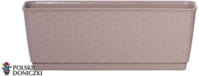 Prosper Plast DRL400PW-440U - Vaso da fiori Ratolla PW, 38,6 x 15,4 x 14,2 cm, marrone scuro (12 pezzi
