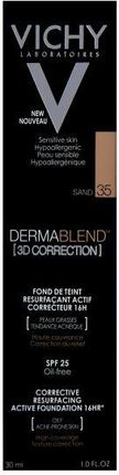 Vichy Dermablend 3D Correction  podkład korygująco-wygładzający SPF 25 odcień 35 Sand 30ml
