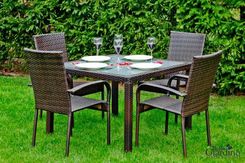 Zdjęcie Zestaw Mebli Stołowych ECCELLENTE Czarny Technorattan - Libiąż