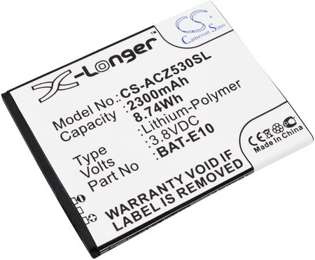 Cameron Sino Acer Liquid Z530 BAT-E10 2300mAh 8.74Wh Li-Polymer 3.8V CSACZ530SL