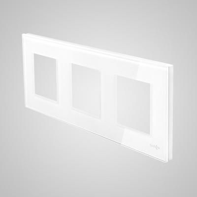 ELS Ramka 3-krotna (86x228mm) szkło biały TM717W