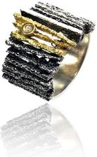 Pierścionek JUNC srebro złoto brylant - dobre Pierścionki handmade