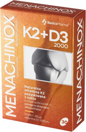 Menachinox K2 MK-7 Naturalna Witamina K2 + D3 2000 30 kaps.
