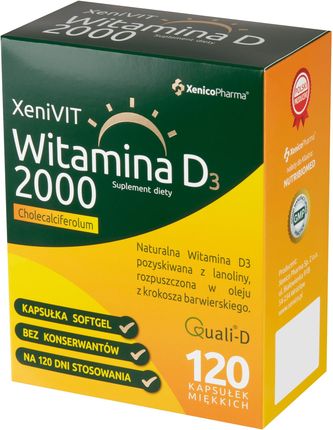 XeniVIT Naturalna Witamina D3 2000 120 kaps.