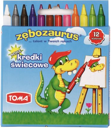 Toma Kredki Świecowe Zębozaurus 12 Kolorów