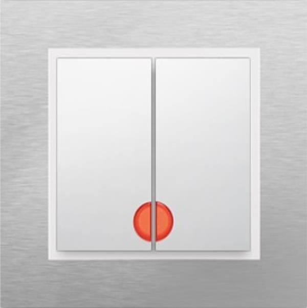 Hager Włącznik podwójny z podświetleniem Berker B7 biały+stal ...