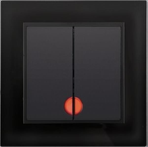 Hager Włącznik podwójny z podświetleniem Berker B7 antracyt+szkło ...