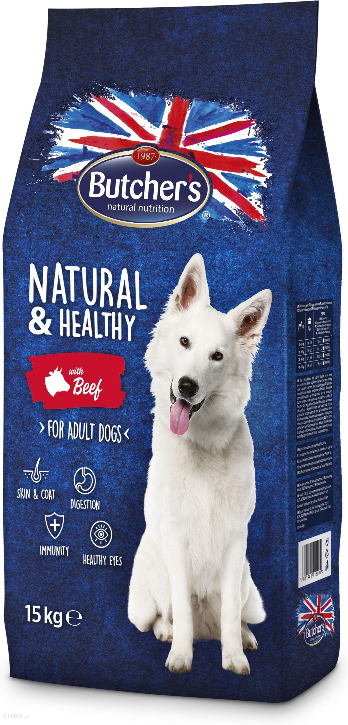 Butcher's Natural&Healthy Dog z wołowiną 2x15kg