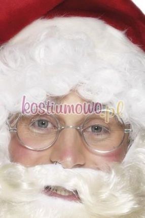 Kostiumowo Okulary Świętego Mikołaja Srebrne (P1357A)