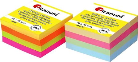 Titanum Notes Samoprzylepny 76X76Mm 400 Kartek Neon 