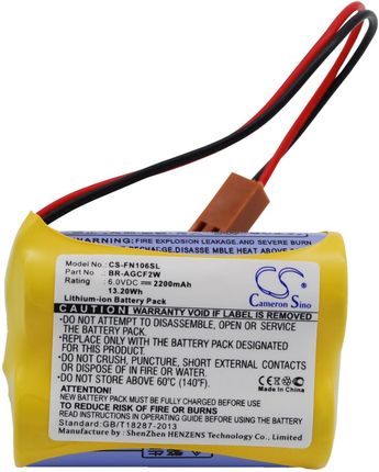 Cameron Sino GE A06B0177D106 / Panasonic BR-ACF2P 2200mAh 13.20Wh Li-MnO2 6.0V (csfn106sl)