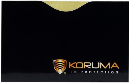 Ekranowane etui chroniące przed nieautoryzowanym odczytem kart zbliżeniowych - Poziome etui antykradzieżowe na karty zbliżeniowe (czarne, złote logo)